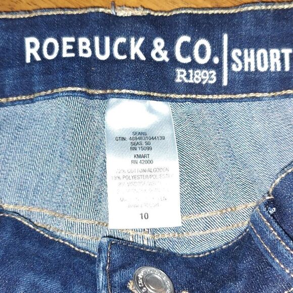 Roebuck & Co dark denim jean rough hem short shorts Sz 10 NWT Mid Rise - Picture 6 of 6